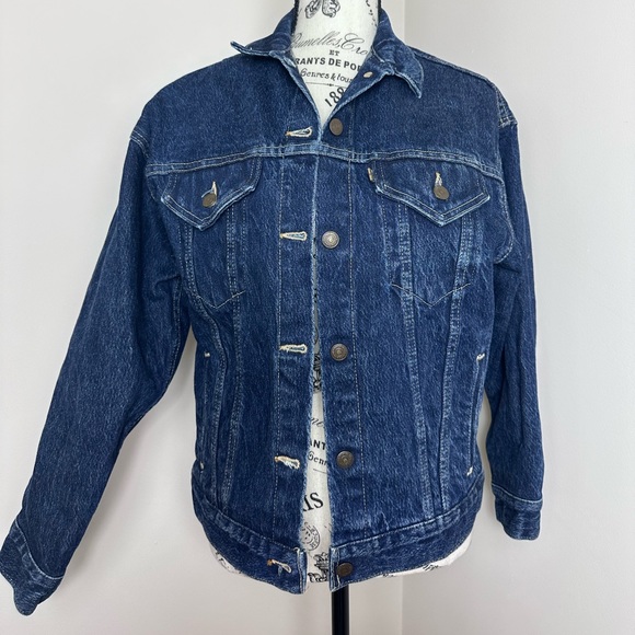 Vintage Levi's Women's Denim Trucker Jacket L - Picture 1 of 7
